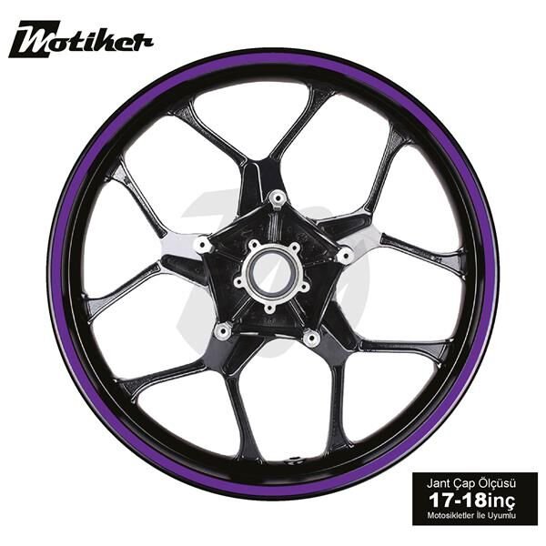 TEK RENK MOR ŞERİT JANT DIŞ STICKER