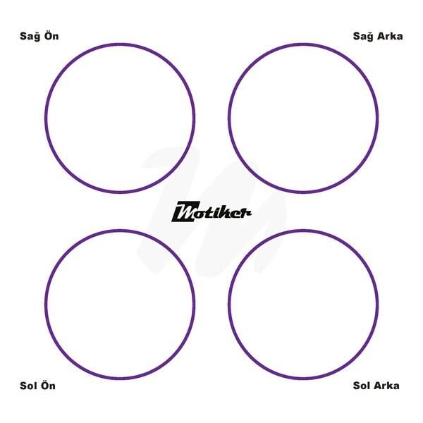 TEK RENK MOR ŞERİT JANT DIŞ STICKER