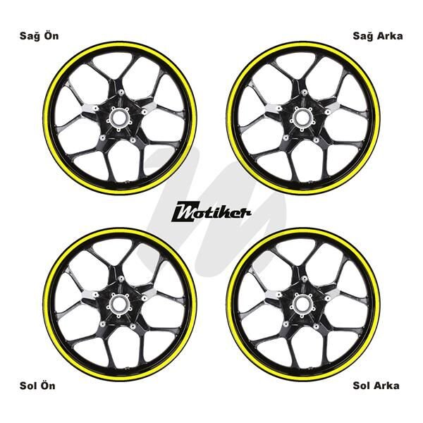 TEK RENK SARI ŞERİT JANT DIŞ STICKER