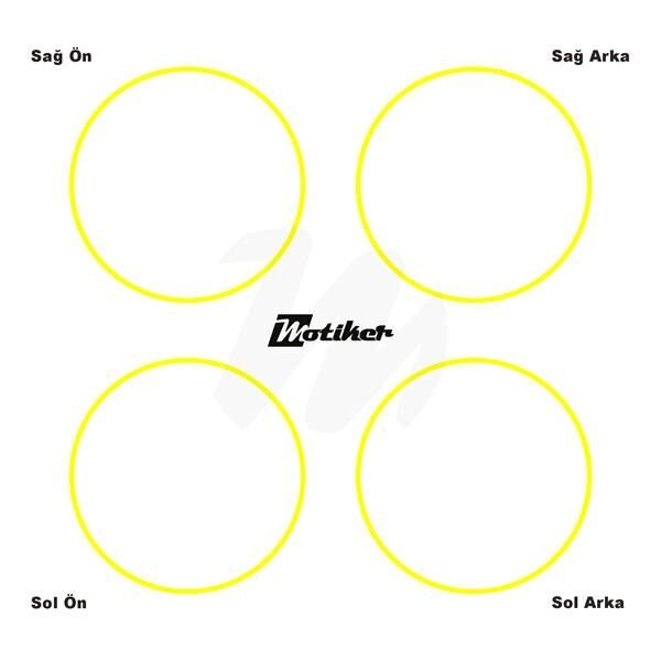 TEK RENK SARI ŞERİT JANT DIŞ STICKER