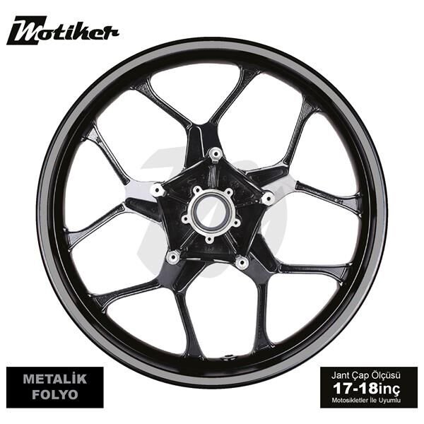 TEK RENK METALİK GRİ ŞERİT JANT DIŞ STICKER