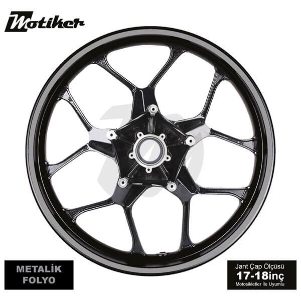 TEK RENK METALİK GRİ ŞERİT JANT DIŞ STICKER