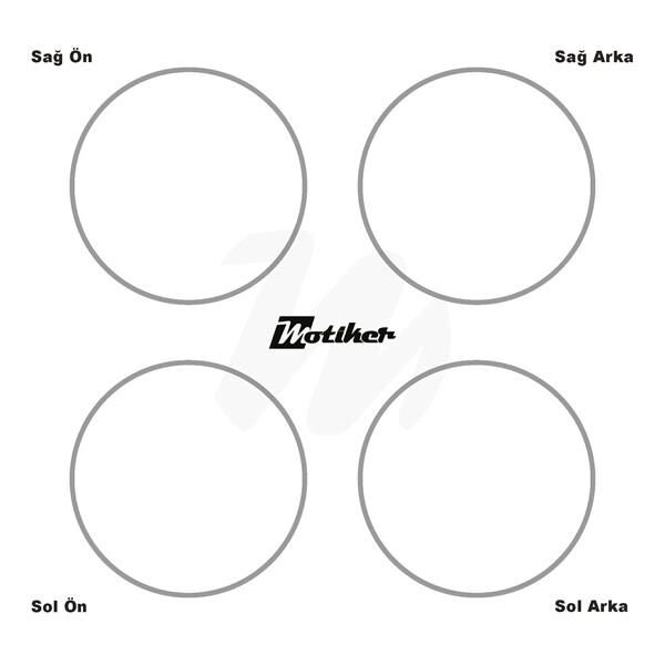 TEK RENK METALİK GRİ ŞERİT JANT DIŞ STICKER