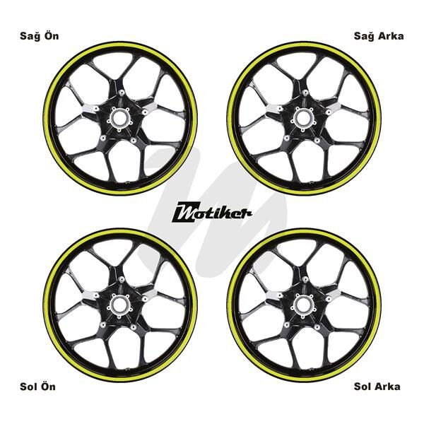 TEK RENK NEON SARI (YEŞİL) ŞERİT JANT DIŞ STICKER