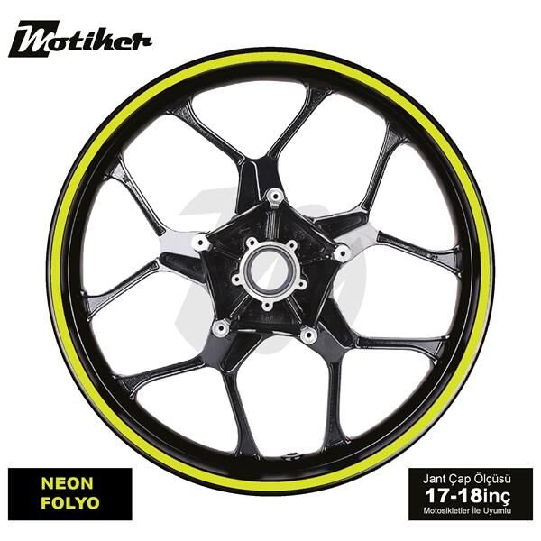 TEK RENK NEON SARI (YEŞİL) ŞERİT JANT DIŞ STICKER