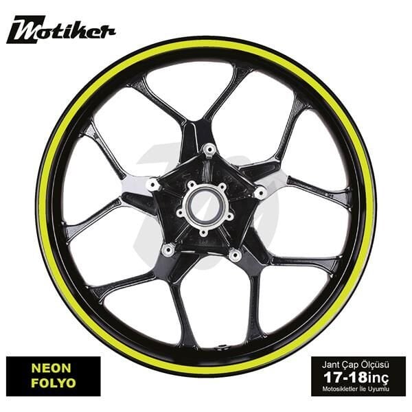 TEK RENK NEON SARI (YEŞİL) ŞERİT JANT DIŞ STICKER