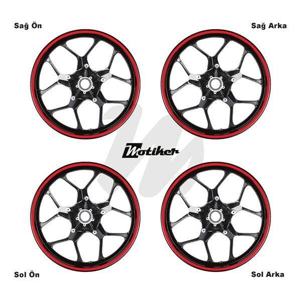 TEK RENK NEON TURUNCU ŞERİT JANT DIŞ STICKER