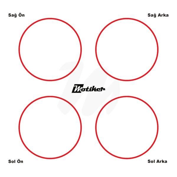 TEK RENK NEON TURUNCU ŞERİT JANT DIŞ STICKER