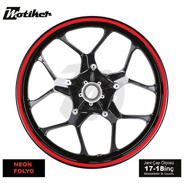 TEK RENK NEON TURUNCU ŞERİT JANT DIŞ STICKER