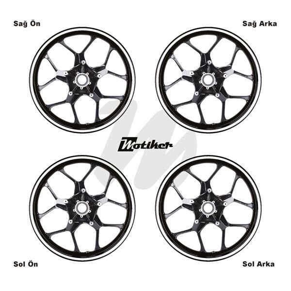 TEK RENK BEYAZ ŞERİT SCOOTER JANT DIŞ STICKER