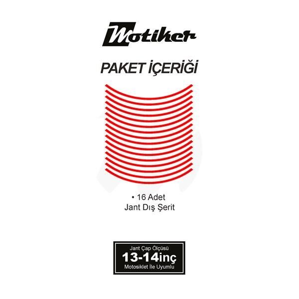 TEK RENK KIRMIZI ŞERİT SCOOTER JANT DIŞ STICKER