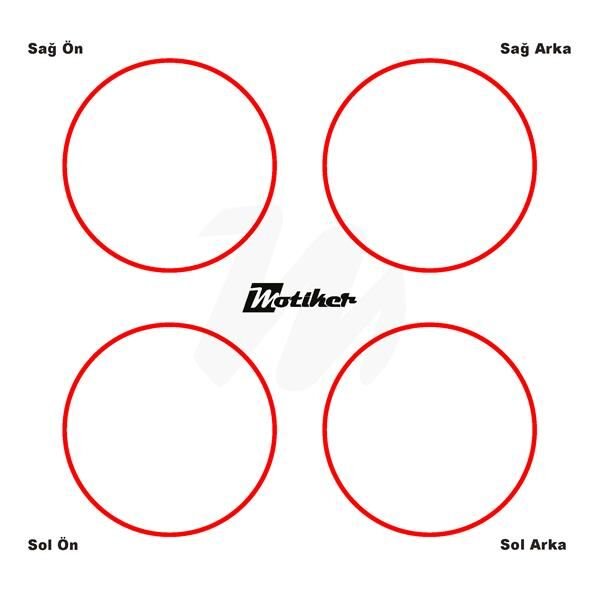 TEK RENK KIRMIZI ŞERİT SCOOTER JANT DIŞ STICKER