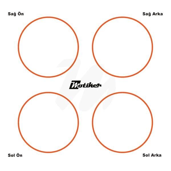 TEK RENK TURUNCU ŞERİT SCOOTER JANT DIŞ STICKER