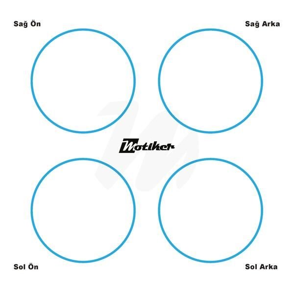 TEK RENK AÇIK MAVİ ŞERİT SCOOTER JANT DIŞ STICKER