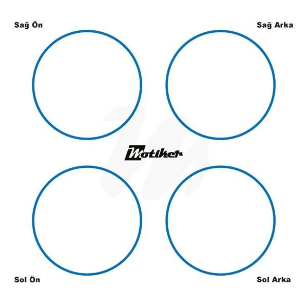 TEK RENK MAVİ ŞERİT SCOOTER JANT DIŞ STICKER