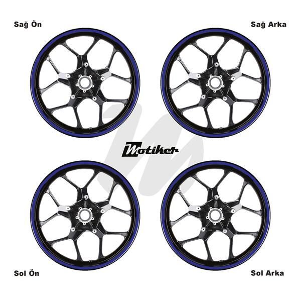 TEK RENK LACİVERT ŞERİT SCOOTER JANT DIŞ STICKER