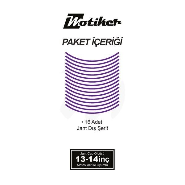 TEK RENK MOR ŞERİT SCOOTER JANT DIŞ STICKER