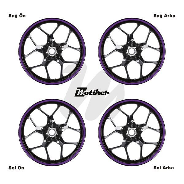 TEK RENK MOR ŞERİT SCOOTER JANT DIŞ STICKER