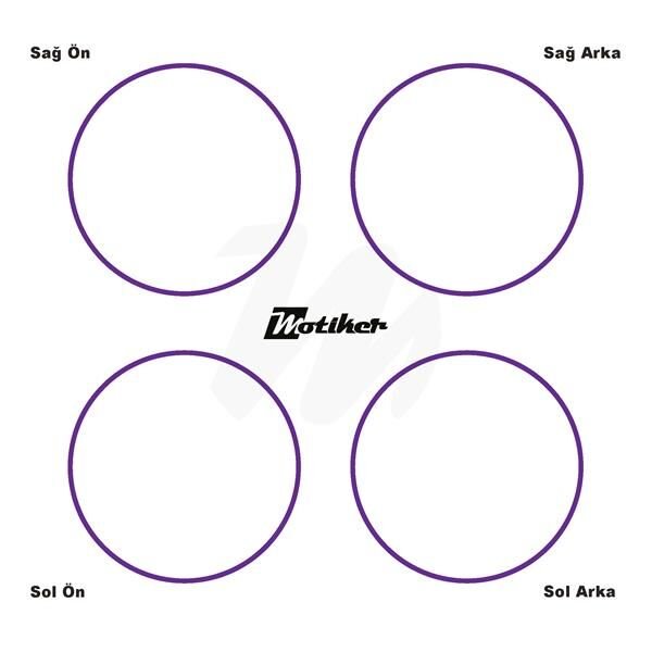 TEK RENK MOR ŞERİT SCOOTER JANT DIŞ STICKER