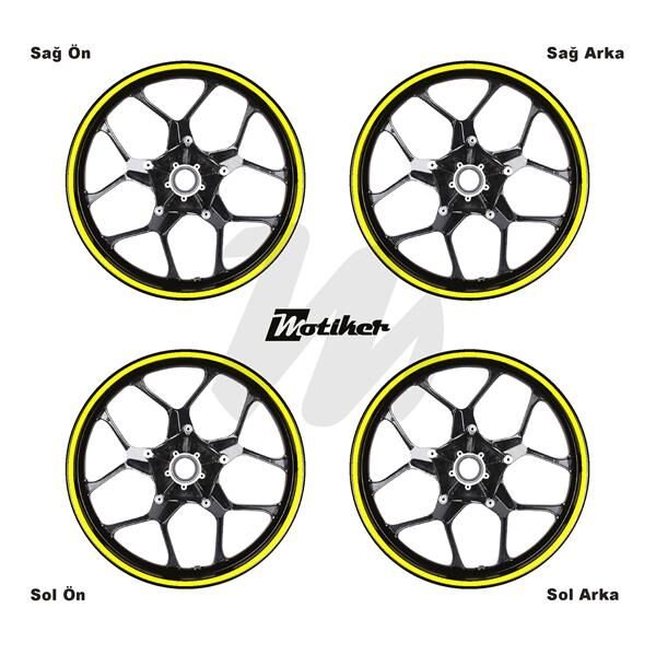 TEK RENK SARI ŞERİT SCOOTER JANT DIŞ STICKER