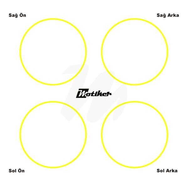 TEK RENK SARI ŞERİT SCOOTER JANT DIŞ STICKER