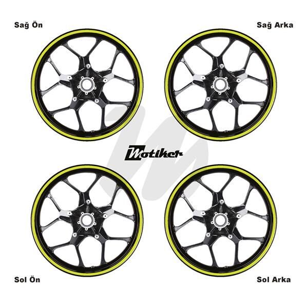 TEK RENK NEON SARI (YEŞİL) ŞERİT SCOOTER JANT DIŞ STICKER