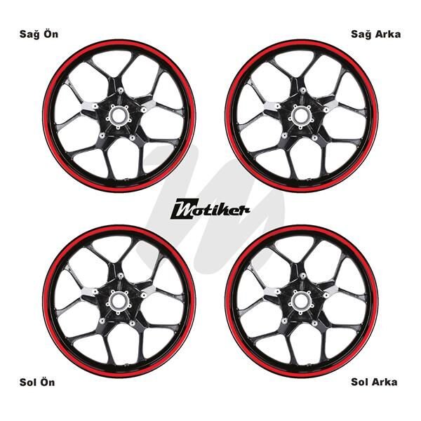 TEK RENK NEON TURUNCU ŞERİT SCOOTER JANT DIŞ STICKER