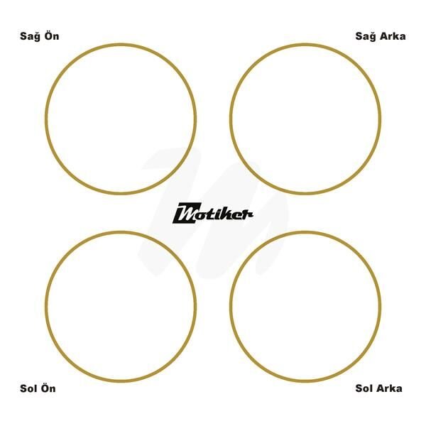 TEK RENK METALİK GOLD ŞERİT SCOOTER JANT DIŞ STICKER