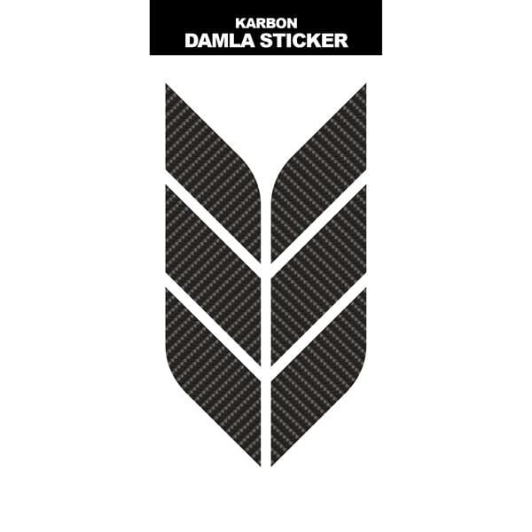 KARBON 6'LI DAMLA STICKER BAŞAK MODELİ