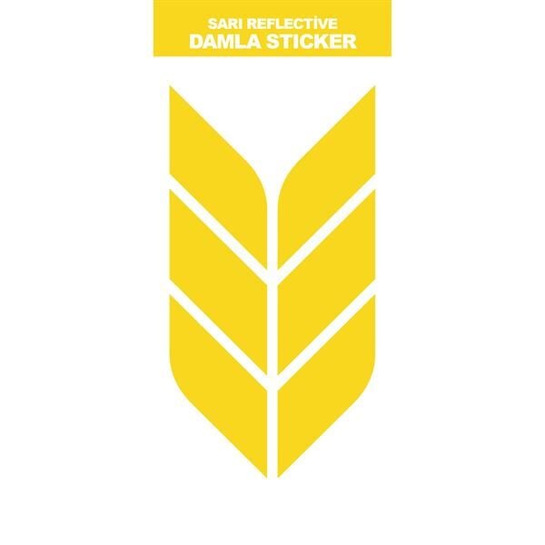 SARI REFLECTİVE (IŞIK YANSITAN) 6'LI BAŞAK DAMLA STICKER MODELİ