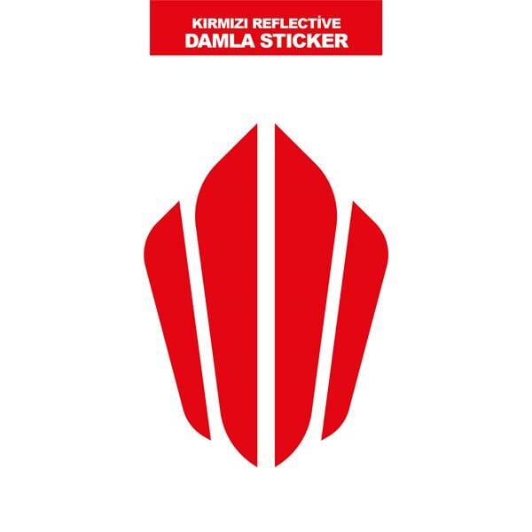 KIRMIZI REFLECTİVE (IŞIK YANSITAN) 6'LI KULAK  DAMLA STICKER MODELİ