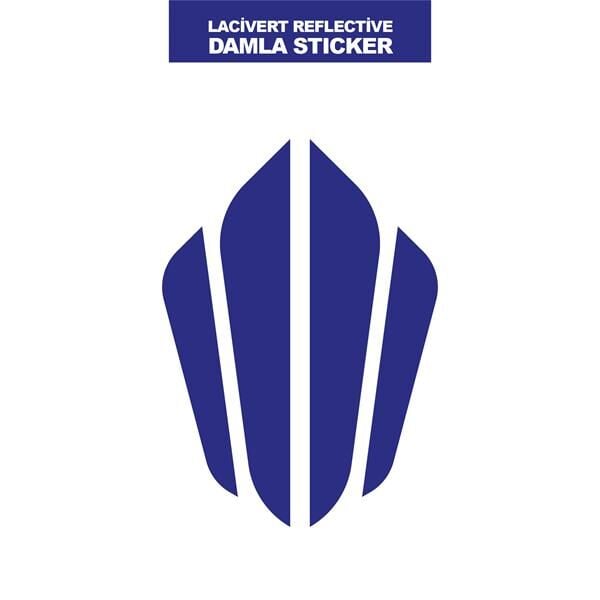 LACİVERT REFLECTİVE (IŞIK YANSITAN) 6'LI KULAK DAMLA STICKER MODELİ