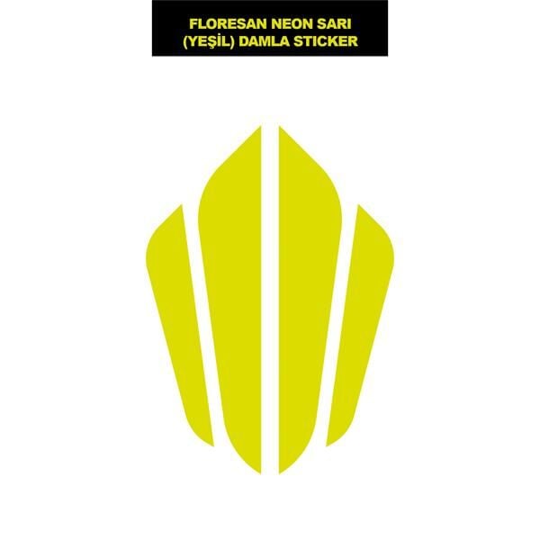 NEON SARI (YEŞİL) 6'LI KULAK DAMLA STICKER MODELİ