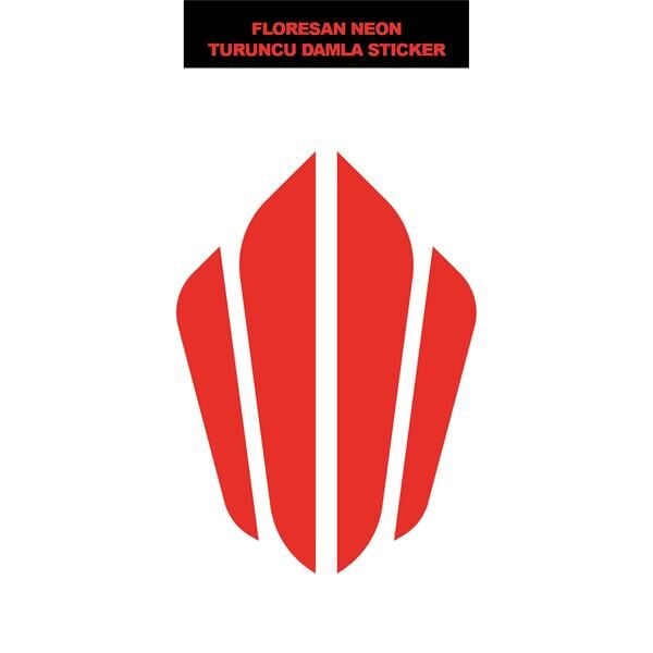 NEON TURUNCU 6'LI KULAK DAMLA STICKER MODELİ