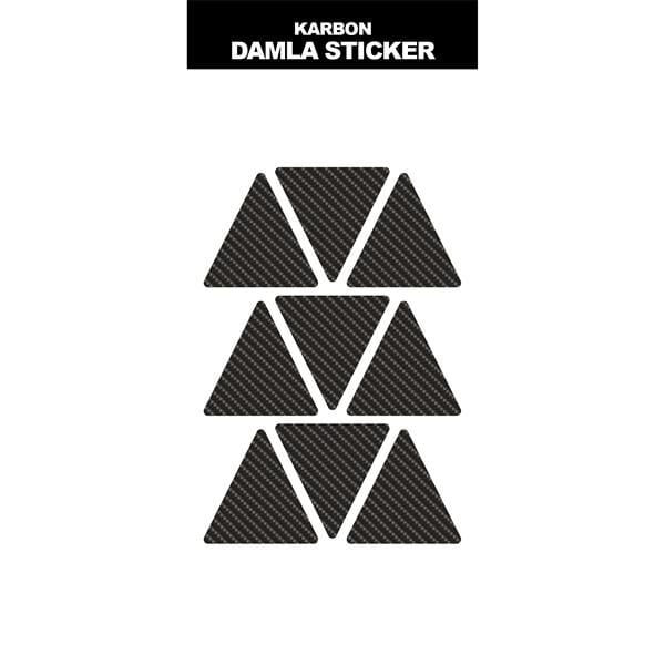 KARBON 9'LU ÜÇGEN DAMLA STICKER MODELİ