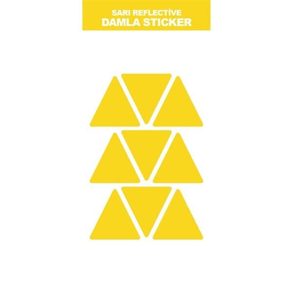 SARI REFLECTİVE (IŞIK YANSITAN) 9'LI ÜÇGEN DAMLA STICKER MODELİ