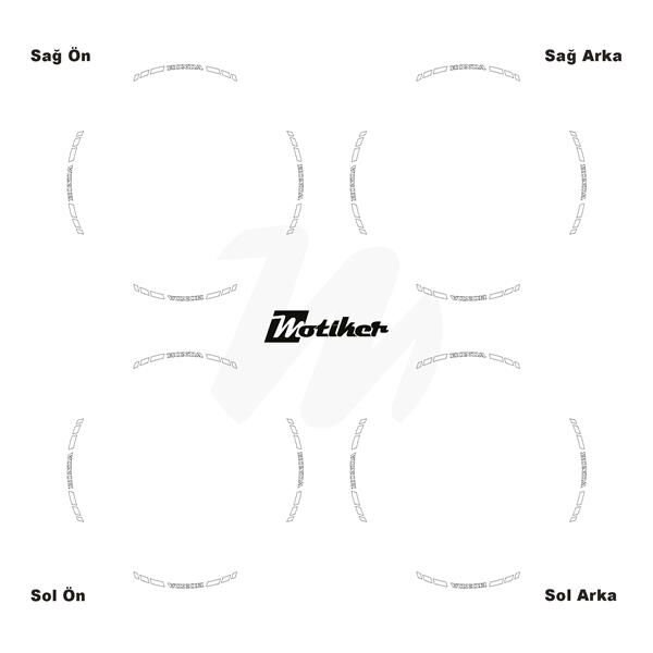 TEK RENK HONDA YAZILI KISA KESİKLİ BEYAZ SCOOTER JANT DIŞ ŞERİT STICKER