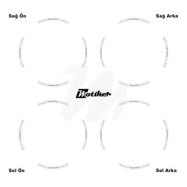 ÇİFT RENK HONDA YAZILI KISA KESİKLİ BEYAZ SCOOTER JANT DIŞ ŞERİT STICKER