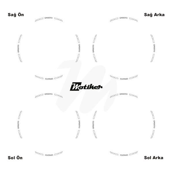 TEK RENK CFMOTO YAZILI KISA KESİKLİ BEYAZ SCOOTER JANT DIŞ ŞERİT STICKER