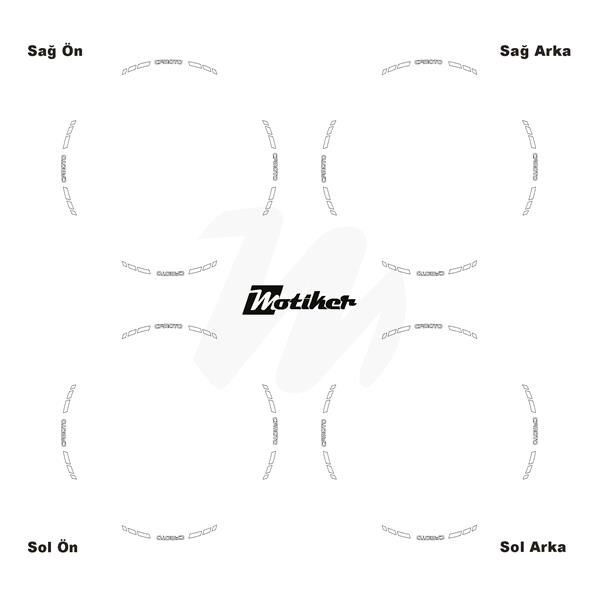 ÇİFT RENK CFMOTO YAZILI KISA KESİKLİ BEYAZ SCOOTER JANT DIŞ ŞERİT STICKER