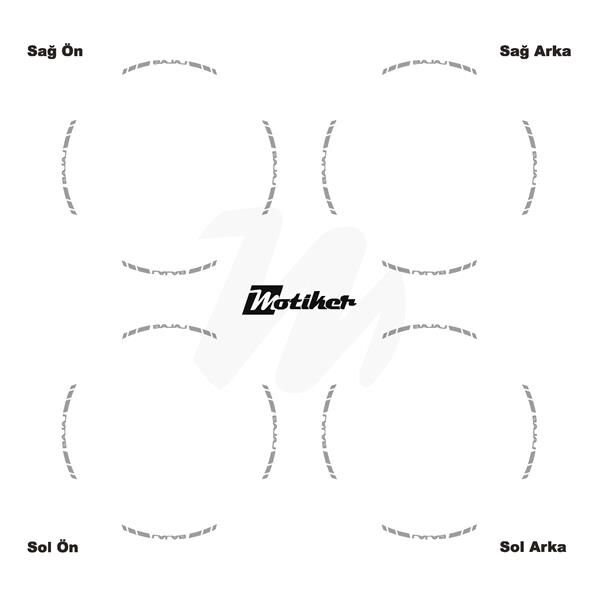 TEK RENK BAJAJ YAZILI KISA KESİKLİ GRİ SCOOTER JANT DIŞ ŞERİT STICKER