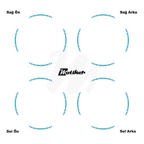 TEK RENK YAZISIZ KISA KESİKLİ AÇIK MAVİ SCOOTER JANT DIŞ ŞERİT STICKER