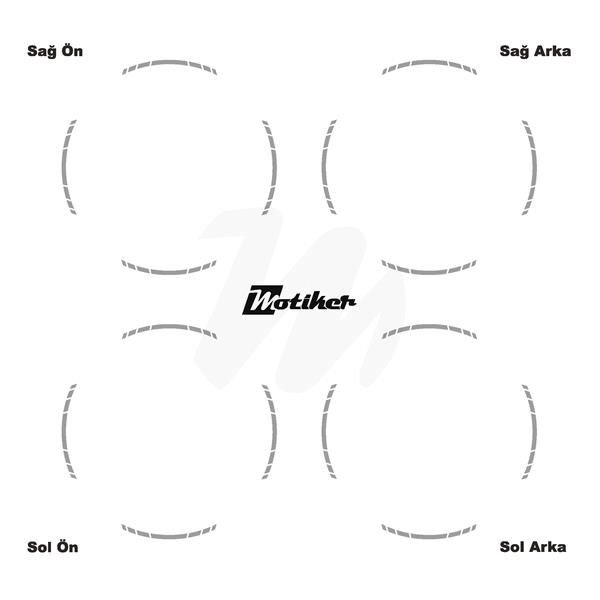 TEK RENK YAZISIZ KISA KESİKLİ GRİ SCOOTER JANT DIŞ ŞERİT STICKER