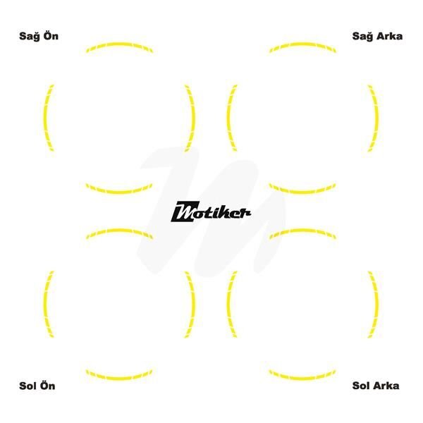 TEK RENK YAZISIZ KISA KESİKLİ SARI SCOOTER JANT DIŞ ŞERİT STICKER