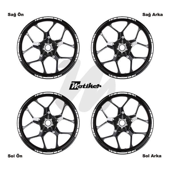 ÇİFT RENK YAZISIZ KISA KESİKLİ BEYAZ SCOOTER JANT DIŞ ŞERİT STICKER