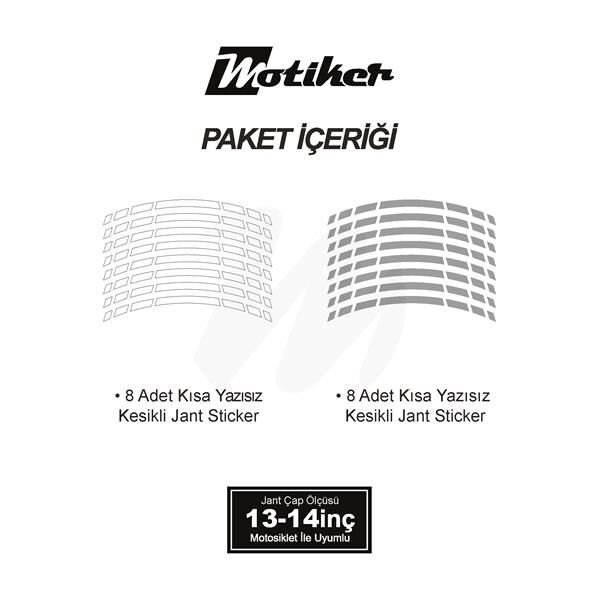 ÇİFT RENK YAZISIZ KISA KESİKLİ GRİ-BEYAZ SCOOTER JANT DIŞ ŞERİT STICKER