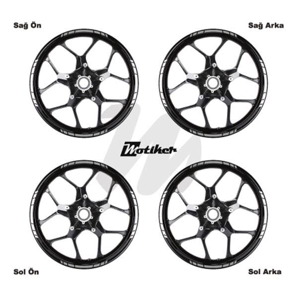 ÇİFT RENK YAZISIZ KISA KESİKLİ GRİ-BEYAZ SCOOTER JANT DIŞ ŞERİT STICKER