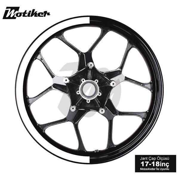 TEK RENK GENİŞ JANT YARIM KAPLAMA BEYAZ DAİRE STICKER ETİKET MODELİ