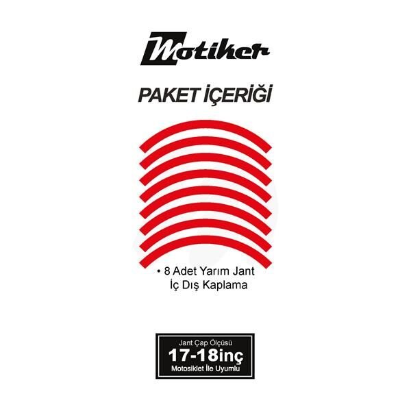 TEK RENK GENİŞ JANT YARIM KAPLAMA KIRMIZI DAİRE STICKER ETİKET MODELİ