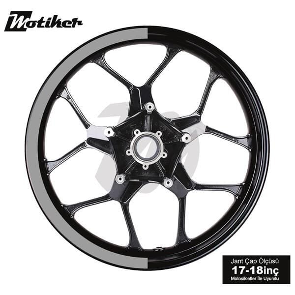 TEK RENK GENİŞ JANT YARIM KAPLAMA GRİ DAİRE STICKER ETİKET MODELİ